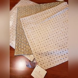 Set of 3 Pottery Barn Decorative Pillow Covers, 18" x 18", Goldtones